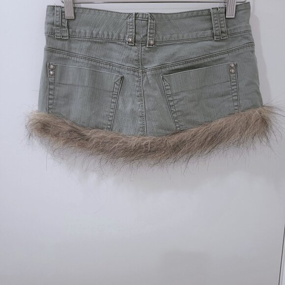 Reworked Faux Fur Green Micro Mini Skirt - Picture 8 of 8